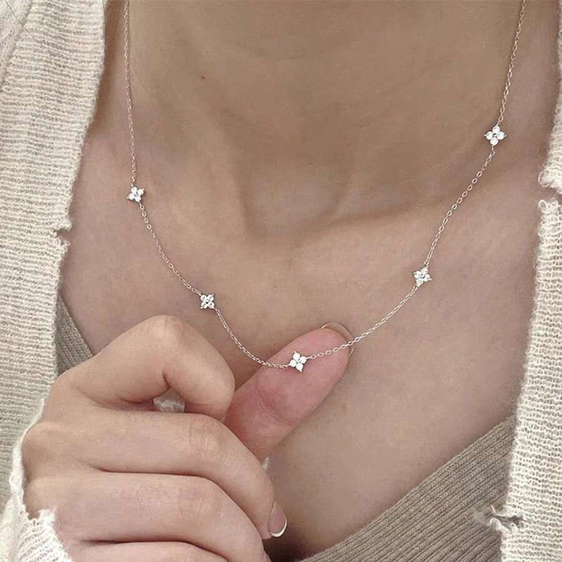 Vintage-Halskette Mit Vierblättrigem Kleeblatt