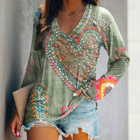 Vintage-T-Shirt Mit Herz-Print