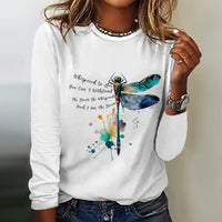 Lässiges T-Shirt Mit Libellenmuster