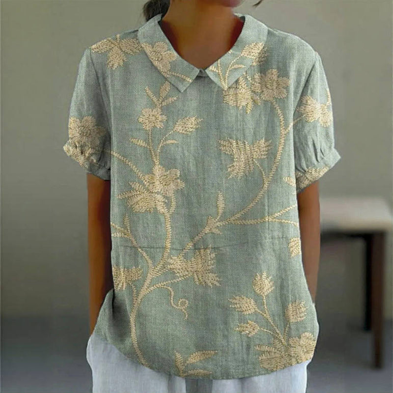 Vintage-Bluse Mit Blumenprint