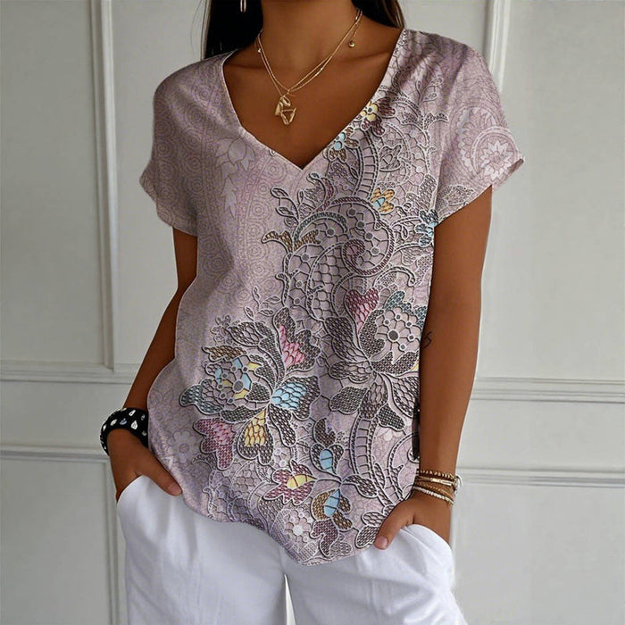 Vintage T-Shirt Mit Blumendruck