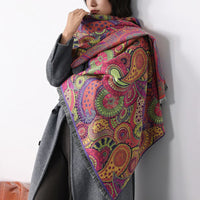 Vintage-Schal Mit Abstraktem Druck