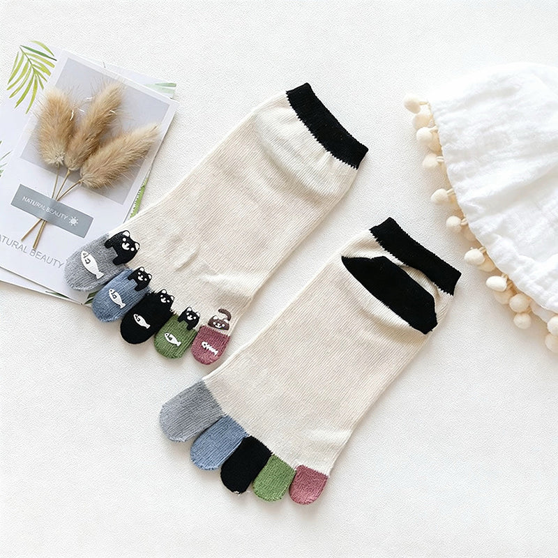 Cartoon-Socken Mit 5 Fingern