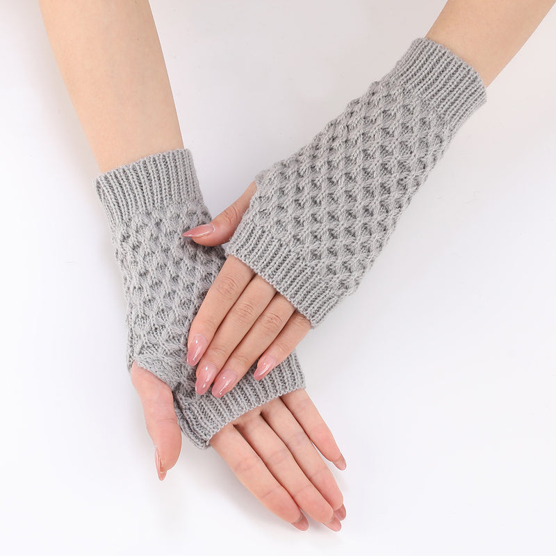 Einfarbige Strickhandschuhe