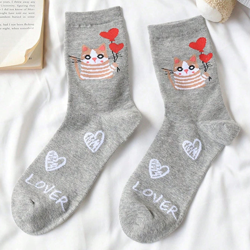 Socken Mit Cartoon-Katzen