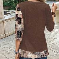 Vintage-Bluse Mit Ethnischem Print