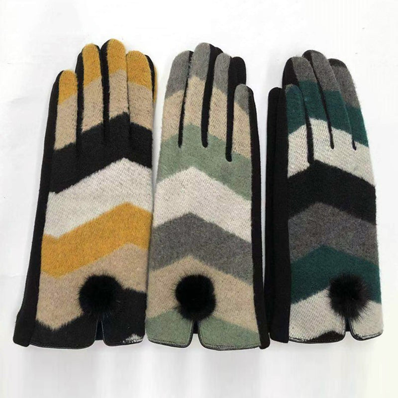 Vintage Gestreifte Warme Handschuhe