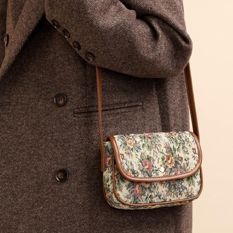 Vintage-Tasche Mit Blumenmuster
