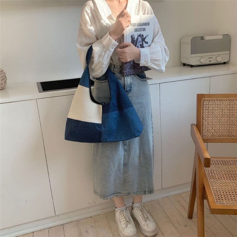 Vintage-Tasche Mit Farbblock