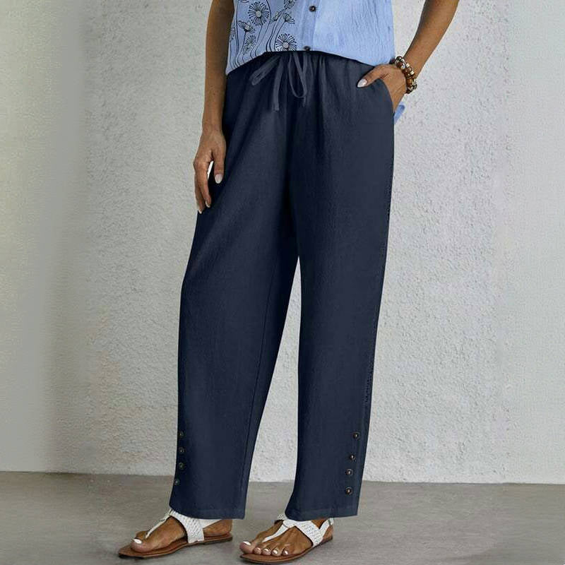 【Baumwolle Und Leinen】Bequeme Freizeithose