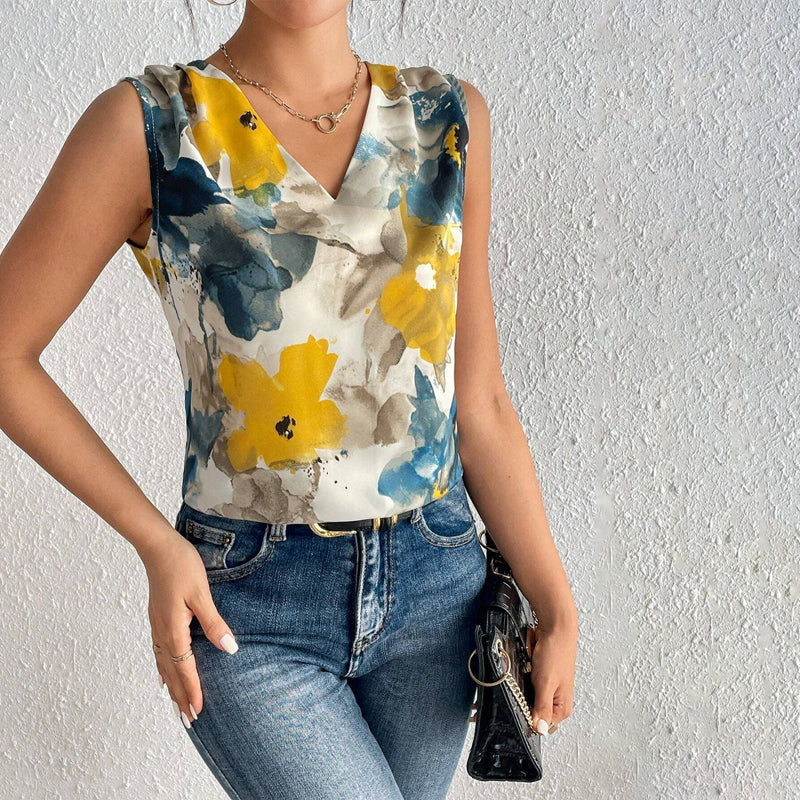 Vintage-Tanktop Mit Blumendruck