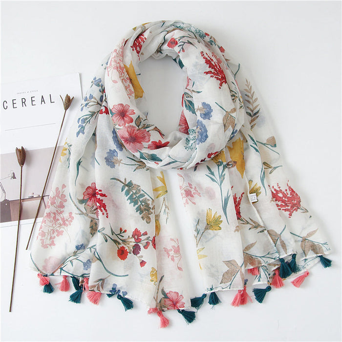 Vintage-Schal Mit Blumenmuster