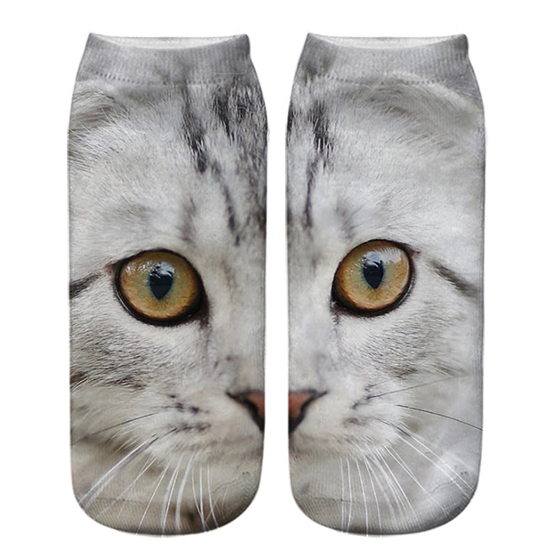 Socken Mit Kreativem Katzenmuster