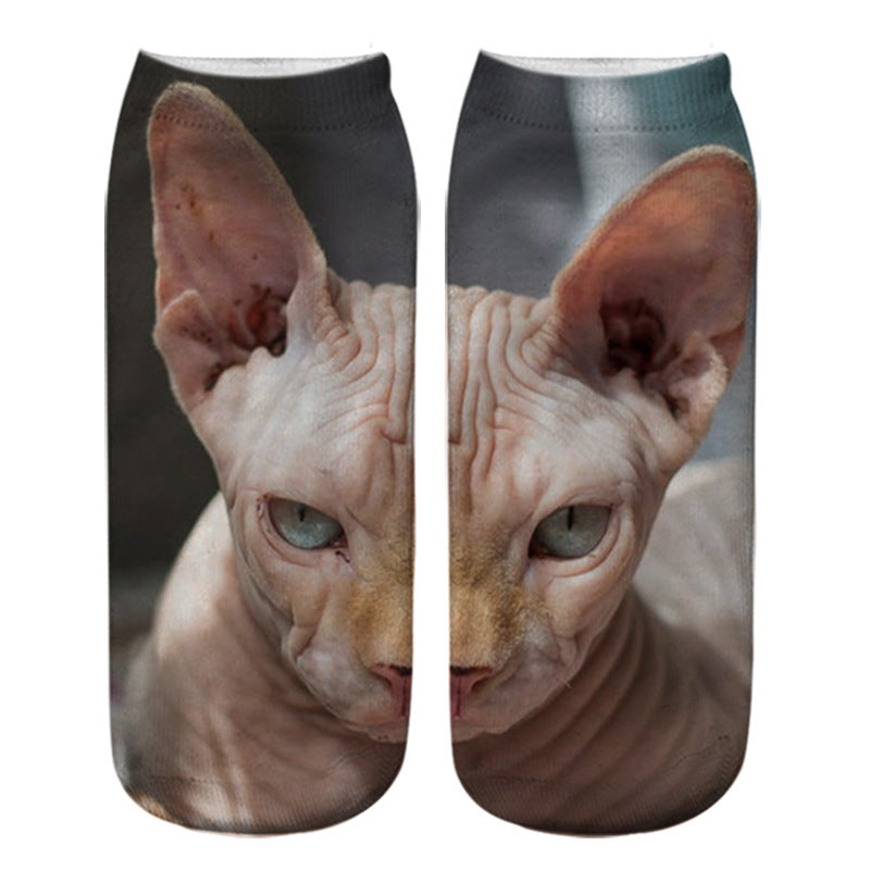 Socken Mit Kreativem Katzenmuster