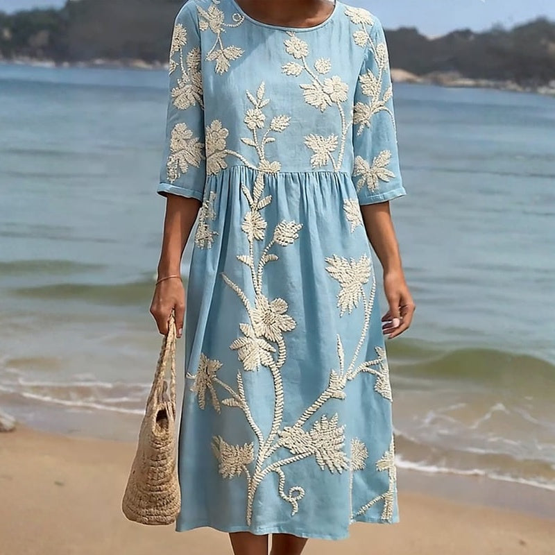 Lässiges Kleid Mit Blumendruck