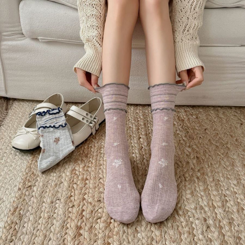 Lässige Socken Mit Blumenmuster