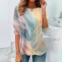 Lässiges T-Shirt Mit Farbverlauf