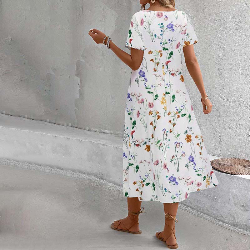Lässiges Kleid Mit Blumendruck