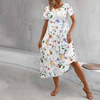Lässiges Kleid Mit Blumendruck