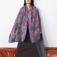 Vintage-Schal Mit Abstraktem Druck