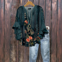 Vintage-Bluse Mit Blumenprint