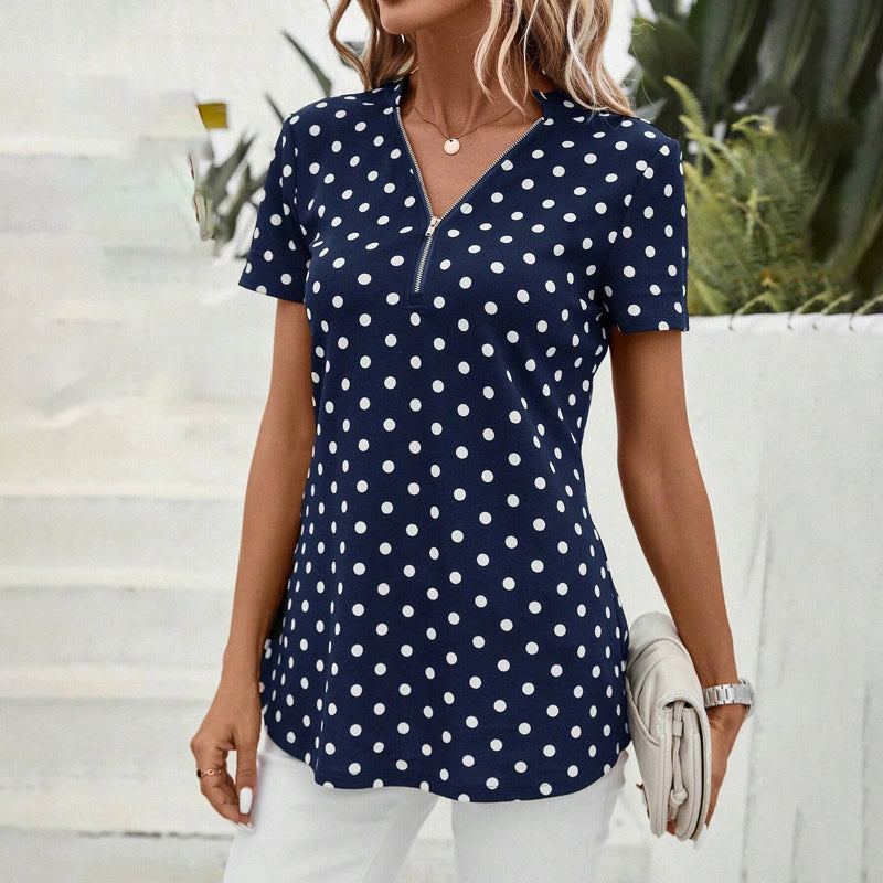 Lässige Polka Dot Bluse