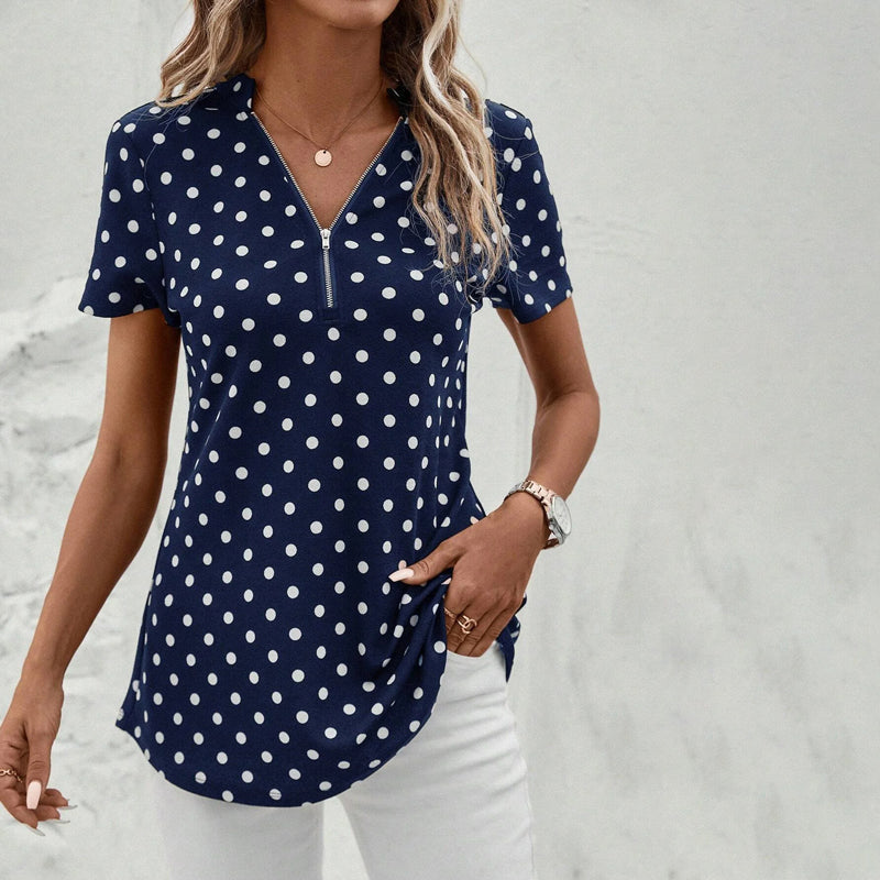 Lässige Polka Dot Bluse