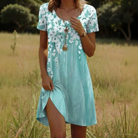 Vintage-Kleid Mit Blumendruck
