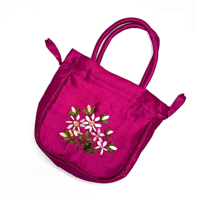 Vintage Tasche Mit Blumenstickerei