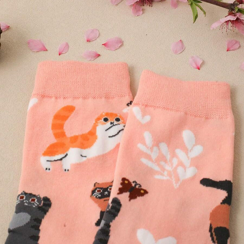 Lässige Socken Mit Katzenmuster