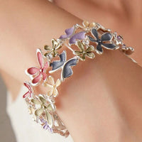 Buntes Schmetterlings-Blumen Armband