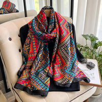 Vintage Schal Mit Geometrischem Print