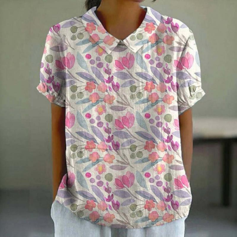 Lässige Bluse Mit Blumendruck