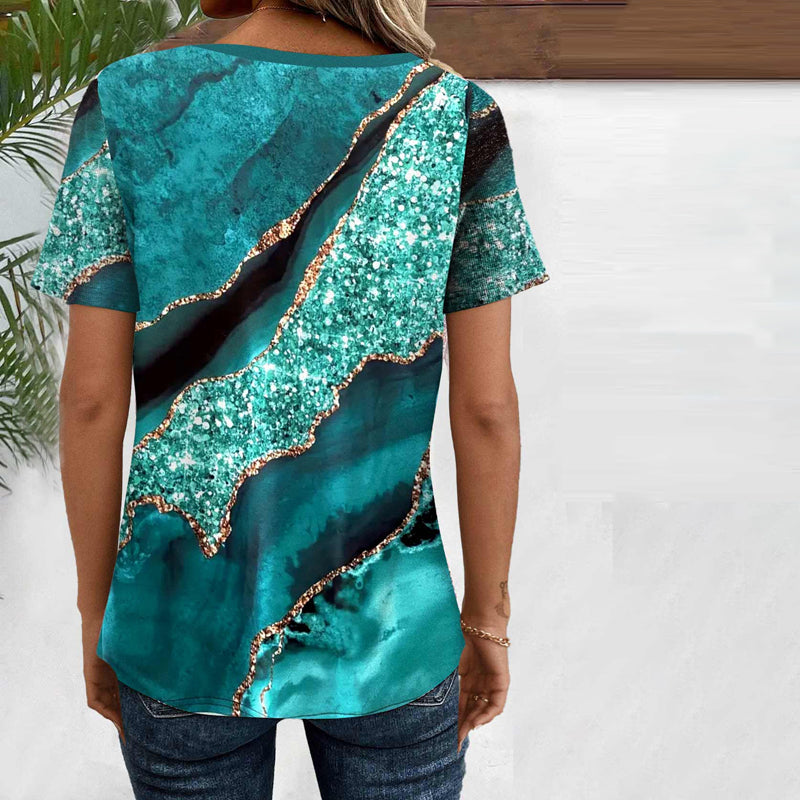 Vintage-Bluse Mit Farbverlauf