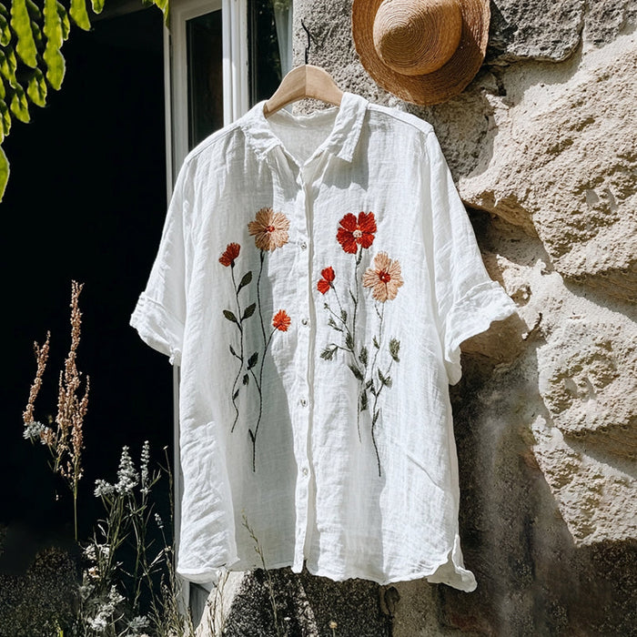 Lässige Bluse Mit Blumenmuster