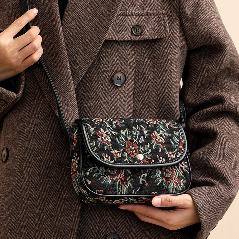 Vintage-Tasche Mit Blumenmuster