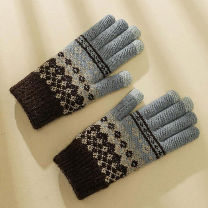 Warme Vintage-Ethno-Handschuhe