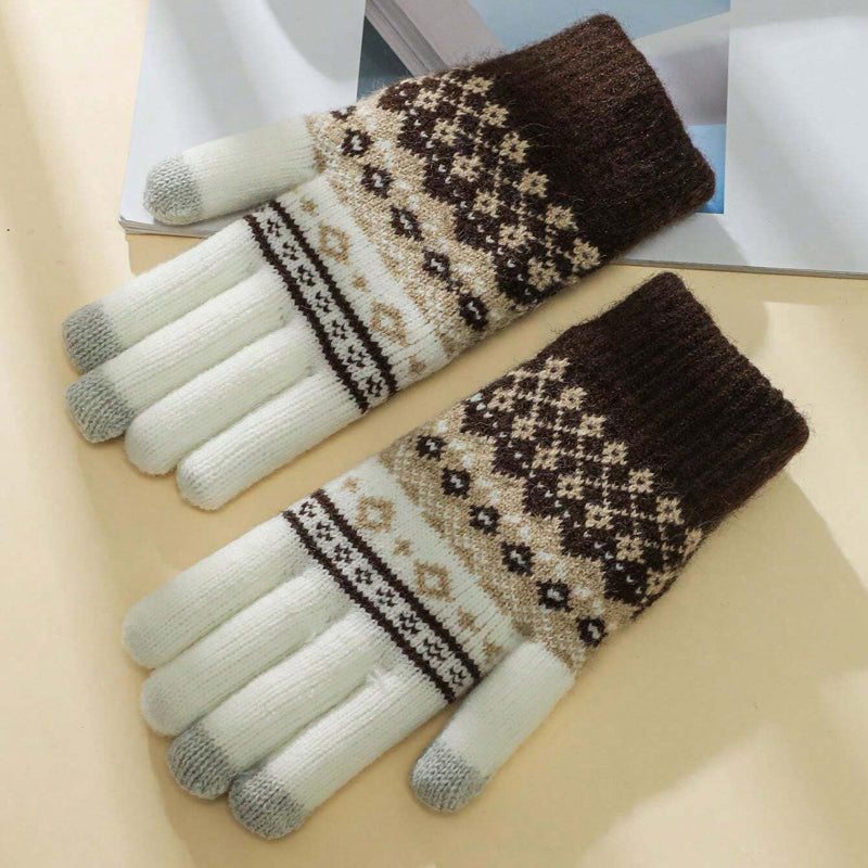 Warme Vintage-Ethno-Handschuhe