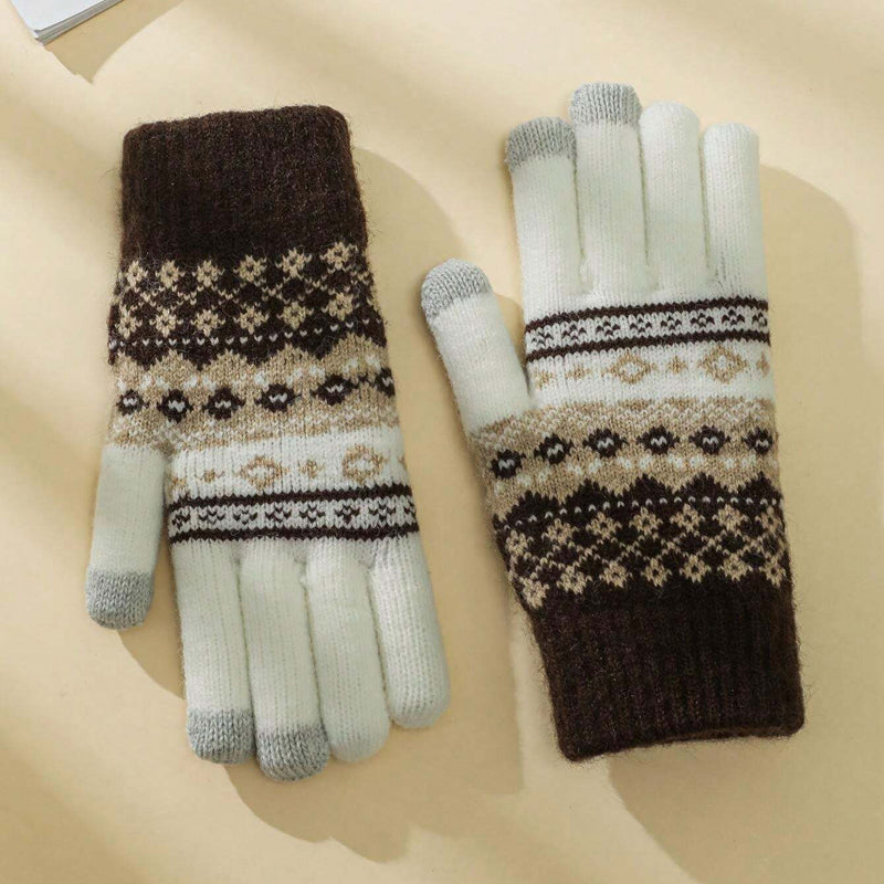 Warme Vintage-Ethno-Handschuhe