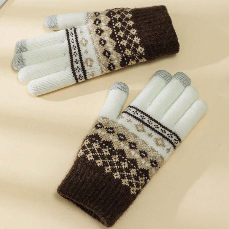 Warme Vintage-Ethno-Handschuhe