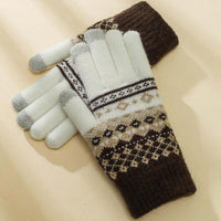 Warme Vintage-Ethno-Handschuhe