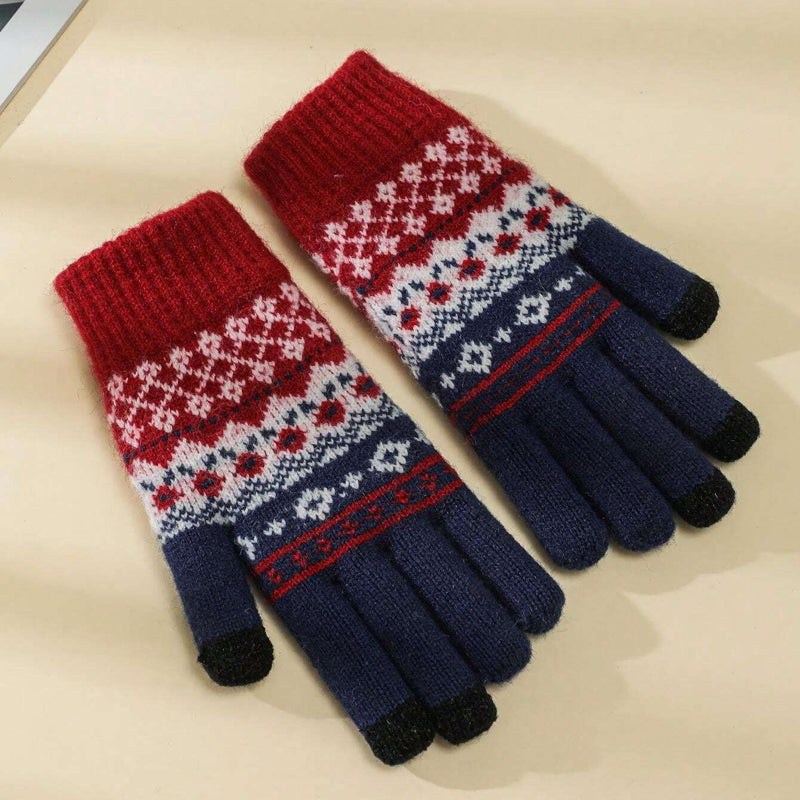 Warme Vintage-Ethno-Handschuhe