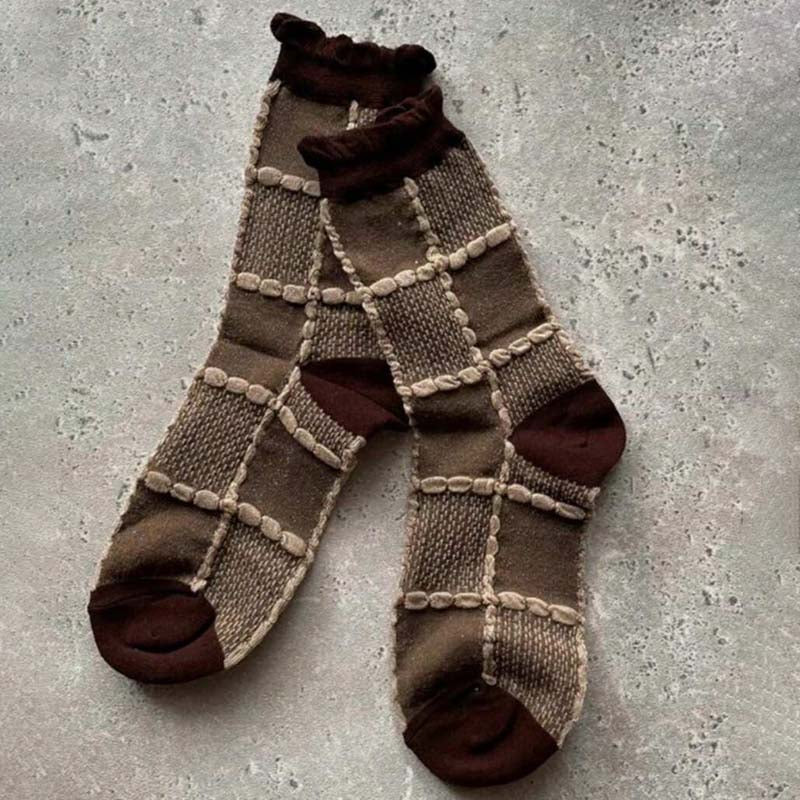 Vintage Kariert Socken