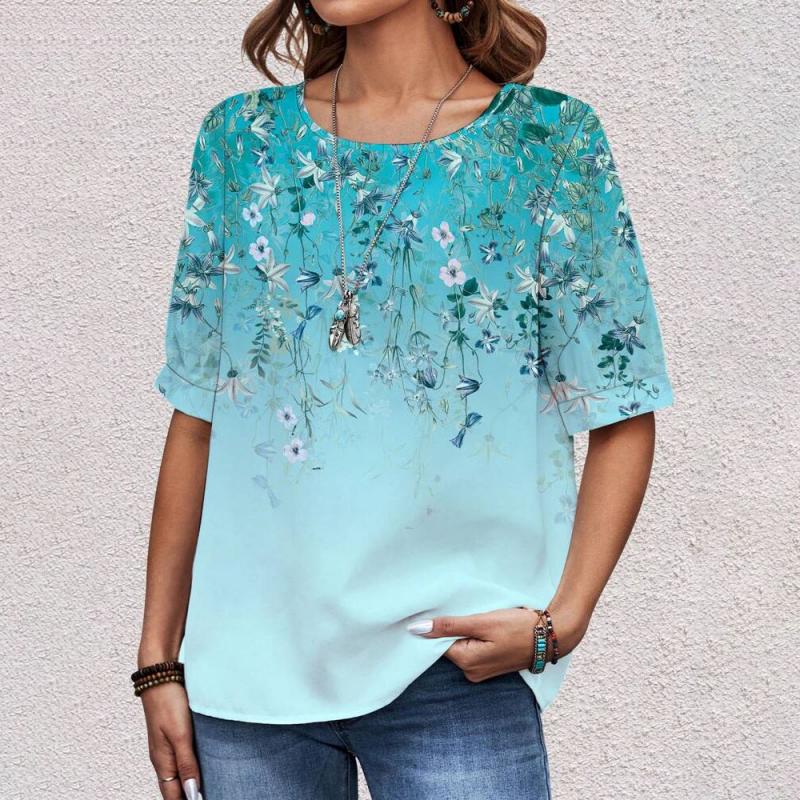 Lässige Bluse Mit Blumendruck