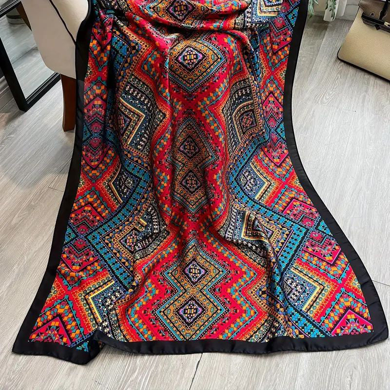 Vintage Schal Mit Geometrischem Print