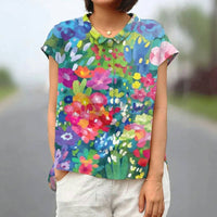 Lässige Bluse Mit Buntem Print