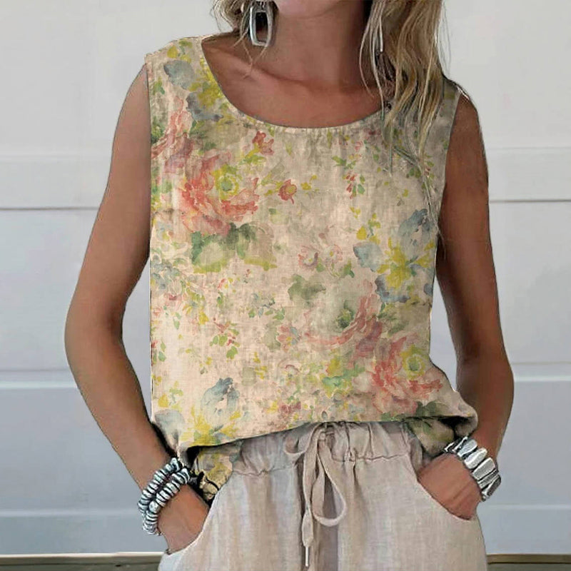 Vintage-Tanktop Mit Blumendruck