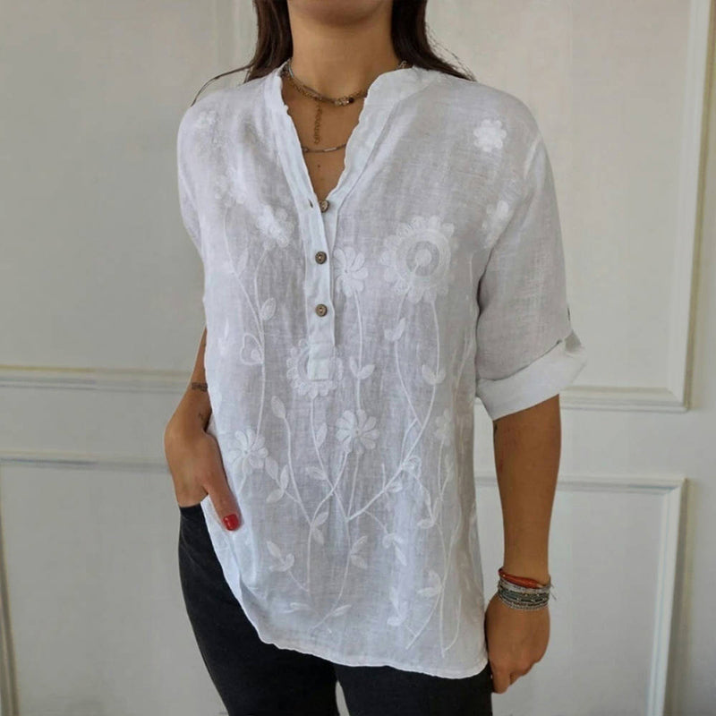 Lässige Bluse Mit Blumenmuster