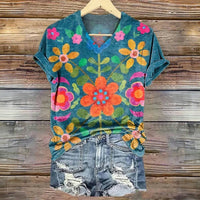 Vintage T-Shirt Mit Blumendruck