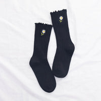 Lässige Socken Mit Blumenstickerei